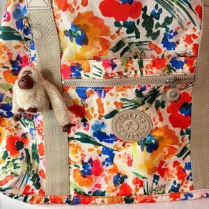 Kipling Floral Tote Weekender Bag Nylon Large Travel Carryall
